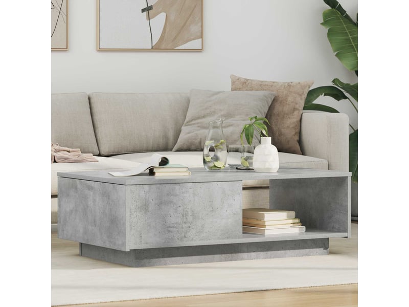  Table basse - table de salon - table à thé gris béton 95 x 55 x 31 cm bois d'ingénierie  - Conforama B