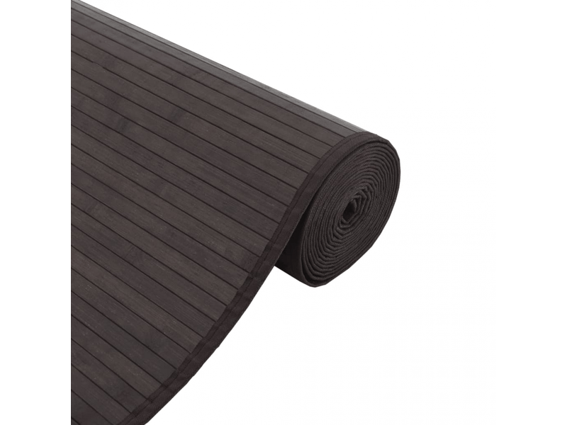  Tapis carré marron foncé 100x100 cm bambou - comfortxl 376941 - Conforama D