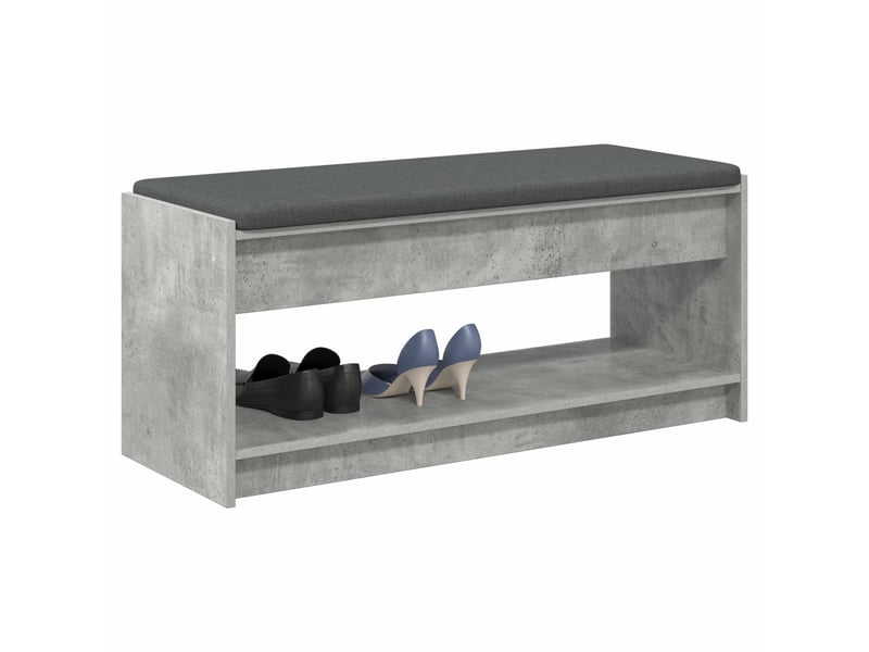  Banc d'entrée, banc interieur gris béton 103x38x45 cm  - Conforama C
