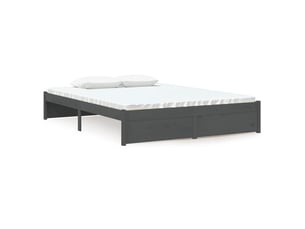 Lit 2 places 135x190 cm coloris gris