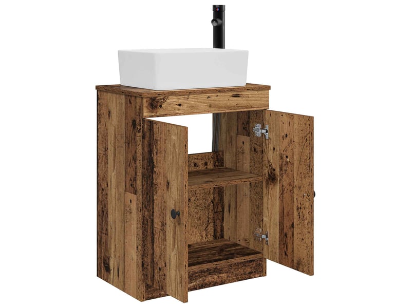 Meuble de salle de bain avec évier bois ancien 54x35x83 cm shl9225 - Conforama D