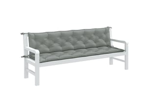 Lot de 2 coussins de banc de jardin, coussins d'assise gris clair mélangé tissu cf58657