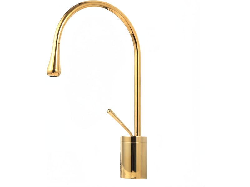  Robinet de salle de bain, mitigeur de lavabo, eau chaude et froide, hauteur 38 cm (or) CC005306ZLS - Conforama A