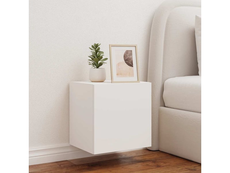  Meuble tv - banc tv - meuble de rangement mural avec lumières led blanc 40,5x35x40 cm  - Conforama E