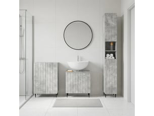 Ensemble de meuble de salle de bain 3 pièces zwolle gris béton cf63544