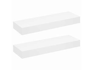 Lot de 2 étagères murales avec tiroirs blanc 80 cm cf43242