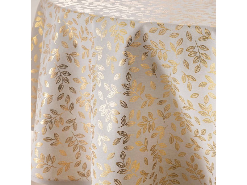  Nappe antitache métallisé capucine 180cm doré  - Conforama B