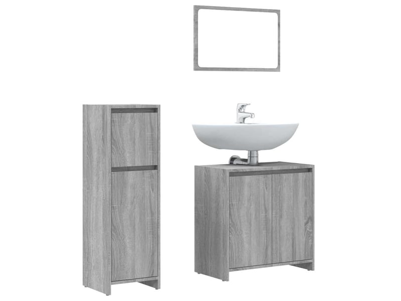 Ensemble de meubles de salle de bain 3 pcs sonoma gris cf63806  - Conforama A