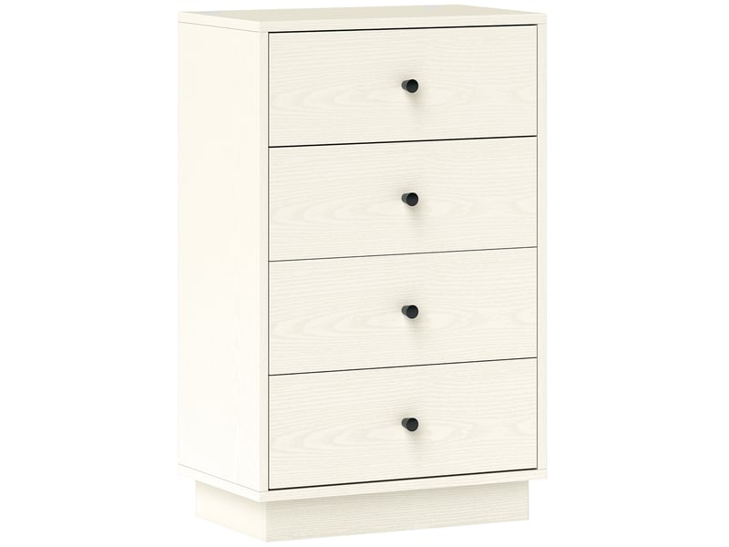  Commode 4 tiroirs moderne, meuble de rangement pour chambre à coucher, salon, entrée, 47 x 29 x 75 cm, crème  - Conforama B
