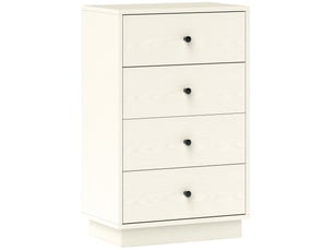 Commode 4 tiroirs moderne, meuble de rangement pour chambre à coucher, salon, entrée, 47 x 29 x 75 cm, crème