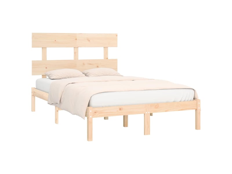  Lit double- lit adulte -  cadre de lit sans matelas 150x200 cm bois massif  - Conforama B