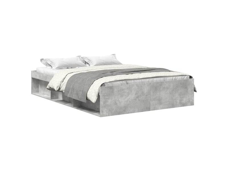  Lit double- lit adulte -  cadre de lit sans matelas gris béton 150x200 cm  - Conforama A