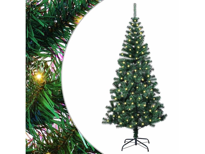  Sapin de noël artificiel, arbre de noël pré-éclairé vert 120 cm pvc et métal shl2662  - Conforama A