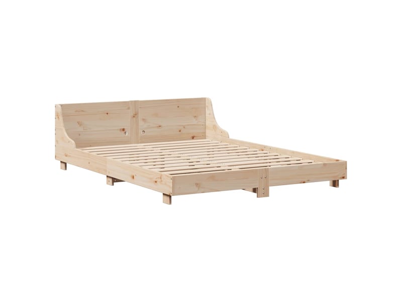  Lit double- lit adulte -  cadre de lit sans matelas 120x190 cm bois de pin massif  - Conforama B