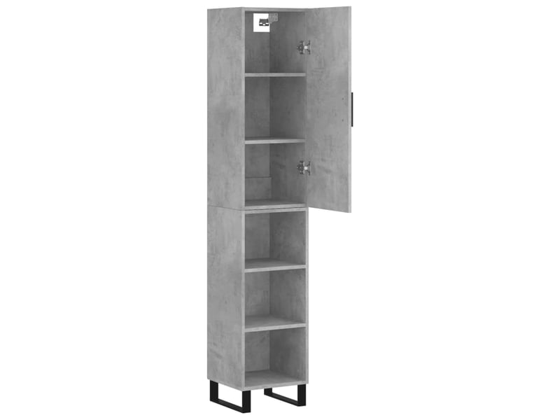  Buffet haut - bahut - meuble de rangement gris béton 34,5x34x180 cm bois d'ingénierie  - Conforama D