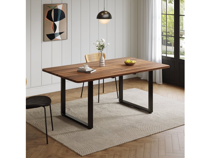  Table à manger 6 à 10 places 140-180-220x80 cm extensible en mdf coloris noyer  - Conforama D