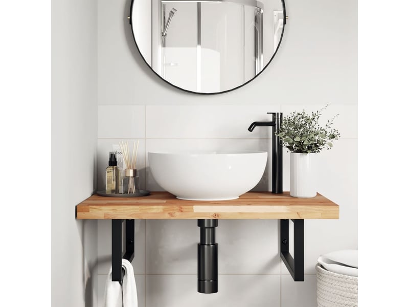  Dessus de meuble de salle de bain finition à l'huile 100x50x4cm  - Conforama A