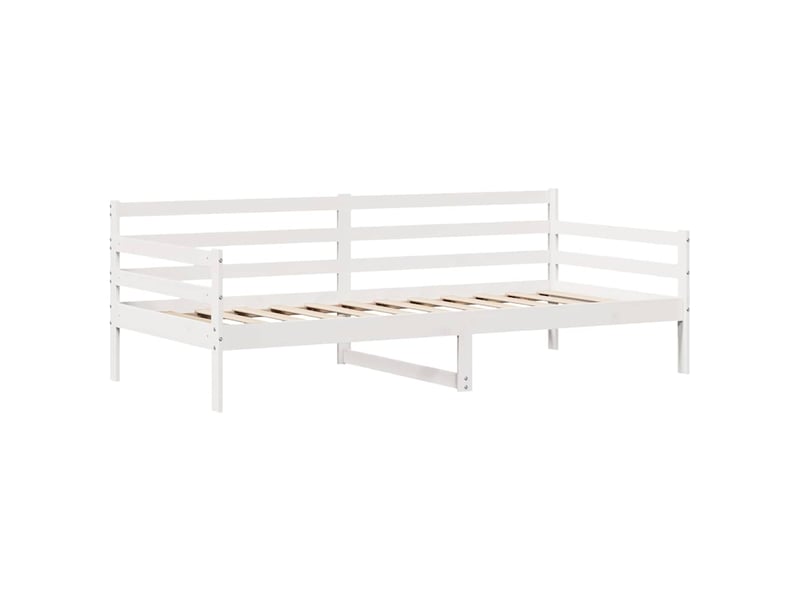  Lit simple- lit adulte -  lit de jour et tiroirs sans matelas blanc 90x190 cm bois massif  - Conforama D