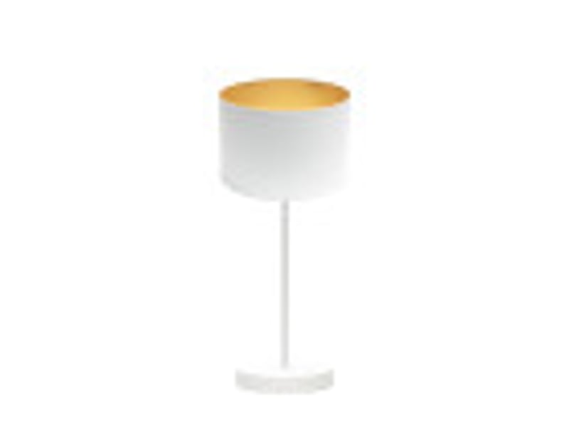  Fabrilamp anuska lampe à poser blanc doré, abat-jour textile intérieur doré, 1 x e14, 46 cm 188671001 - Conforama B