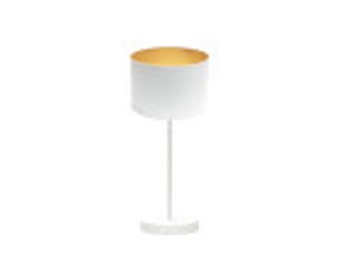 Fabrilamp anuska lampe à poser blanc doré, abat-jour textile intérieur doré, 1 x e14, 46 cm