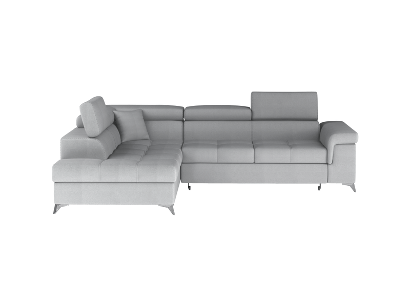  Canapé d'angle convertible palazzo 4 places gris clair – angle gauche avec 1 coussin  - Conforama A