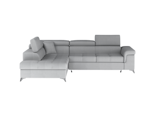 Canapé d'angle convertible palazzo 4 places gris clair – angle gauche avec 1 coussin