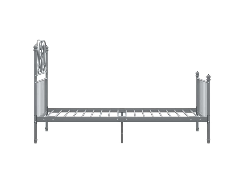  Lit simple- lit adulte -  cadre de lit sans matelas gris métal 90x200 cm  - Conforama C