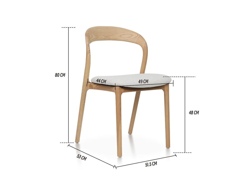  Chaise de salle à manger chaise en bois structure en bois teintes naturel et blanc cassé  - Conforama C
