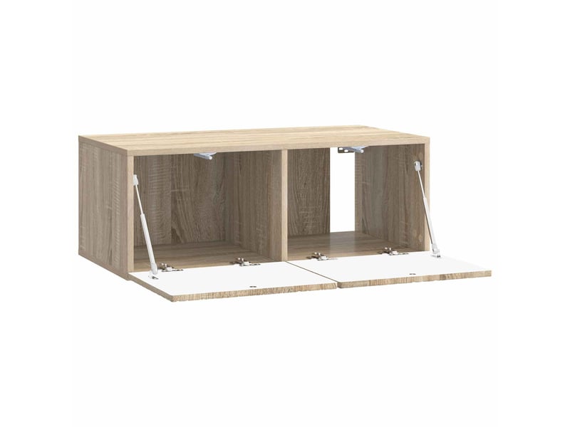  Meuble tv - banc tv - meuble de rangement mural 78,5 x 31 cm chêne sonoma bois d'ingénierie  - Conforama D