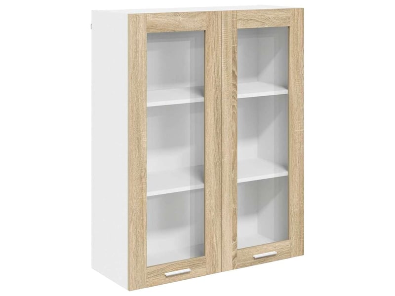 Meuble de rangement cuisine, armoire suspendue chêne sonoma 80x31x100cm shl7848 - Conforama A