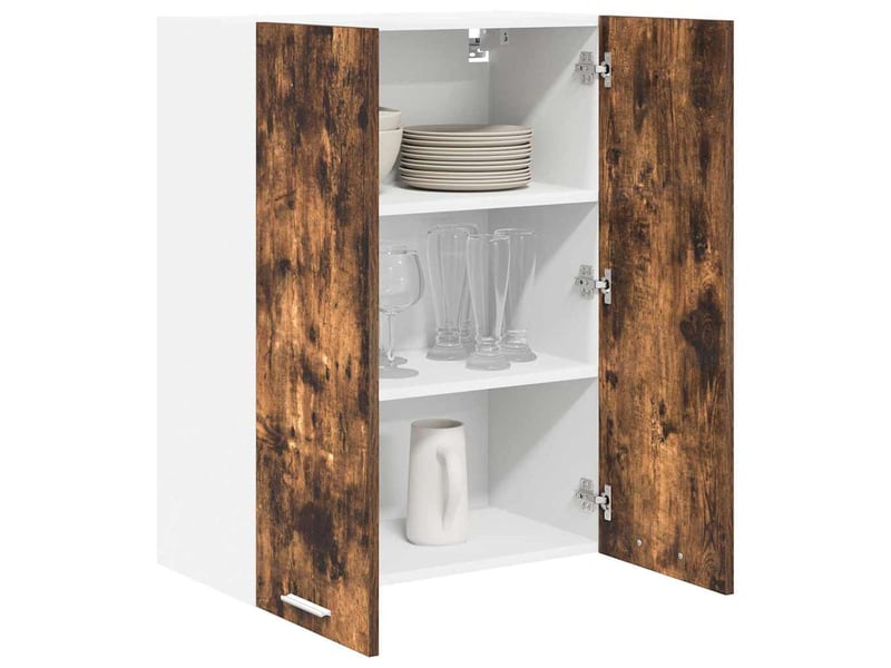  Meuble de rangement, armoire suspendue chêne fumé 60x31x80cm bois d'ingénierie shl4757  - Conforama C