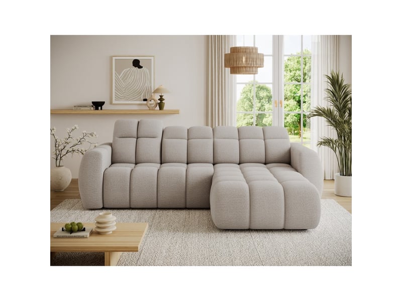  Canapé d'angle électrique fanoti 3 places gris chiné – angle droit – version 2  - Conforama E