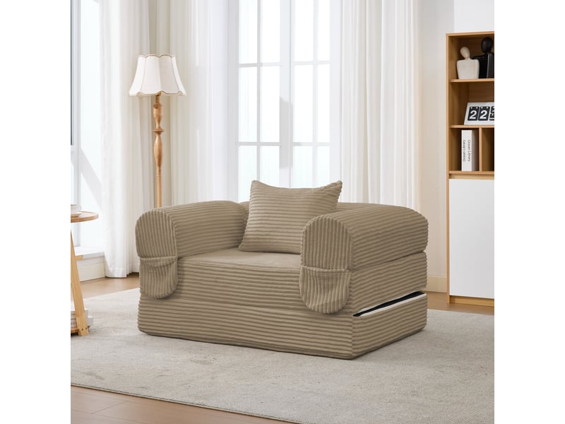  Canapé convertible, canapé-lit, 1 place, en velours tricoté, pour salon, chambre, mobilier pour espace de vie, appartement  - Conforama R