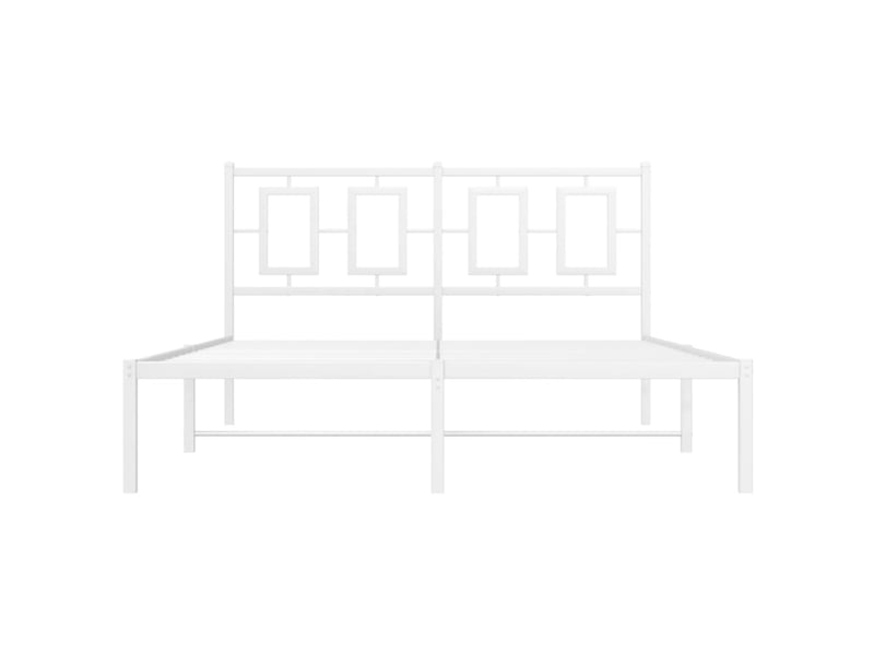 Lit double- lit adulte - cadre de lit métal sans matelas et tête de lit blanc 140x190 cm - Conforama D