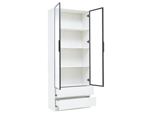 Vitrine coloris blanc 6 étagère(s) <strong>MEULVA</strong> <strong></strong> - 80 cmx200 cm