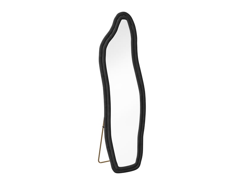  Miroir sur pied - 160x50cm - design irrégulier - cadre velours - miroir psyché pleine longueur incassable - noir  - Conforama A