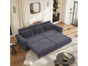 Canapé droit convertible <strong></strong> <strong>Fay Lum</strong> 3 places Velours gris