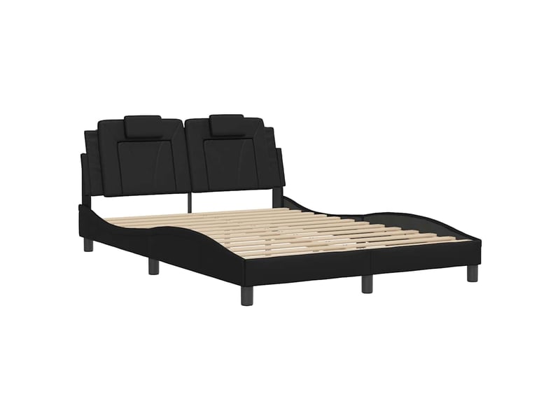  Lit double- lit adulte -  cadre de lit viana sans matelas noir 140x190 cm similicuir  - Conforama B