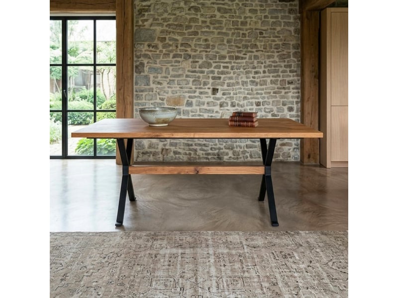  Table à manger extensible rustica 180-227,5cm style industriel bois et métal noir Rustica - Conforama D