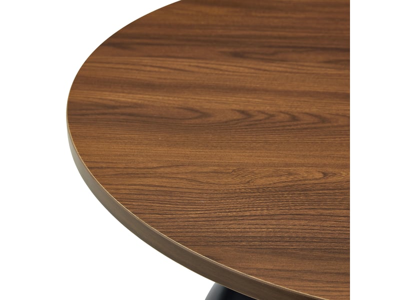  Lot de 2 tables basses gigognes rondes en noyer et métal noir et design sablier solide  - Conforama E