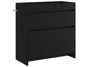 Meuble sous lavabo de salle de bain, commode chêne noir shl2695