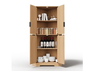 Buffet 4 porte(s) 0 tiroir(s) <strong>DESMIU</strong> <strong></strong> - 60 cm coloris naturel