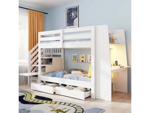 Lit superposé 2x90x200 cm <strong>STILVORA</strong>  <strong></strong> coloris blanc