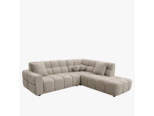 Canapé d'angle en tissu beige - angle droit