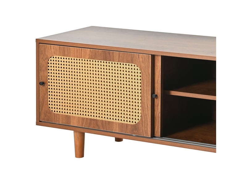  Ensemble buffet rotin pour salon, commode associée au meuble à chaussures, style rustique, rangement organisé  - Conforama R