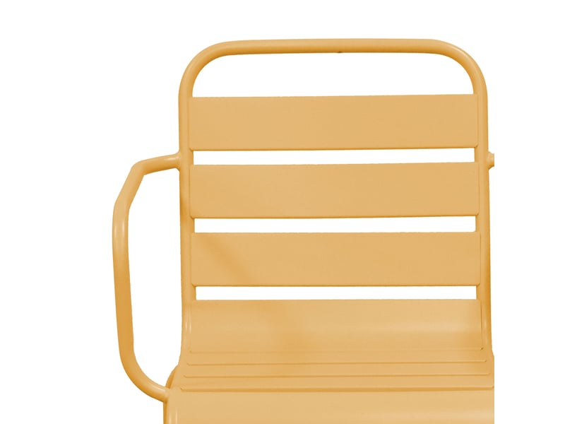  Lot de 4 chaises de jardin en métal moutarde avec accoudoirs - baca  - Conforama E
