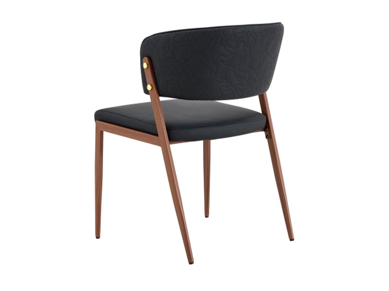  Chaise de salle à manger - lot de 2, moderne et rembourrée, cadre métal, dossier ergonomique, simili cuir  - Conforama E