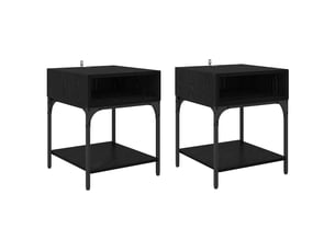 Table de chevet - cabinet de chevet - table de nuit 2 pc chêne noir 40 x 40 x 50 cm