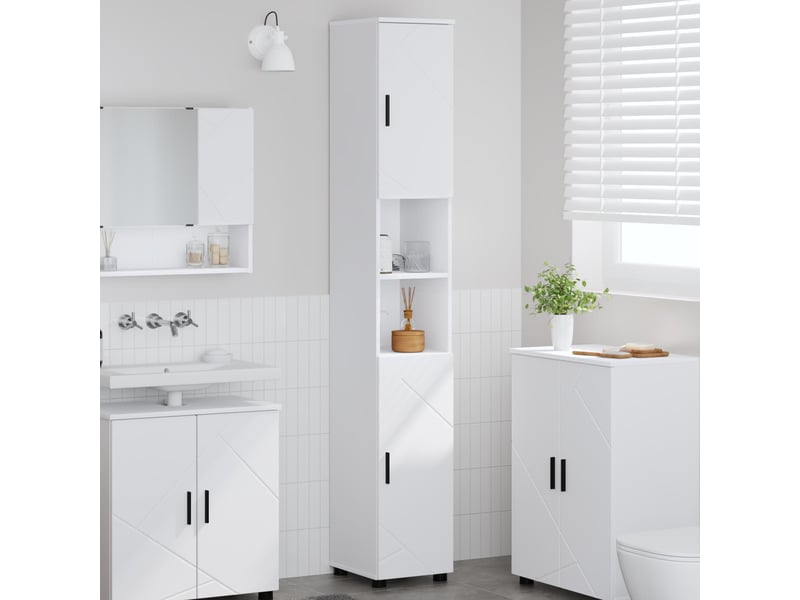  Cabinet de salle de bain, armoire salle de bain blanc 30 x 35 x 192 cm cf65235  - Conforama B