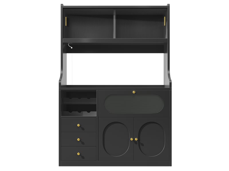  Colonne de cuisine, 120x40x180 cm, éclairage led, ports de charge, en métal, bicolore cao-N620GG260703S-conf-NEW - Conforama A